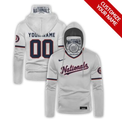 Washington Nationals Mlb Baseball Team Logo White Jersey Style Custom Number Name For Nationals Fans Gaiter Hoodie GH0426