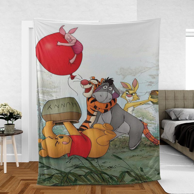 Winnie The Pooh And Eeyore Tigger Piglet Funny Cartoon Disney Gift For Fan Comfy Sofa Throw Blanket Gift 1