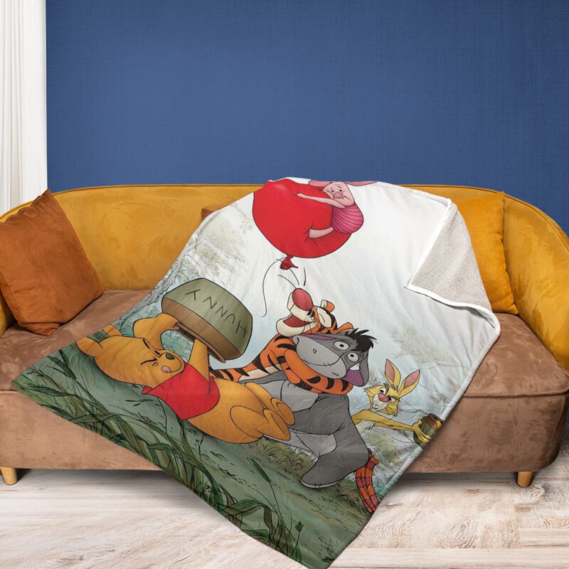 Winnie The Pooh And Eeyore Tigger Piglet Funny Cartoon Disney Gift For Fan Comfy Sofa Throw Blanket Gift 2