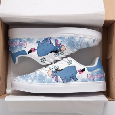 Winnie The Pooh Eeyore In Snow Low Top Leather Skate Shoes