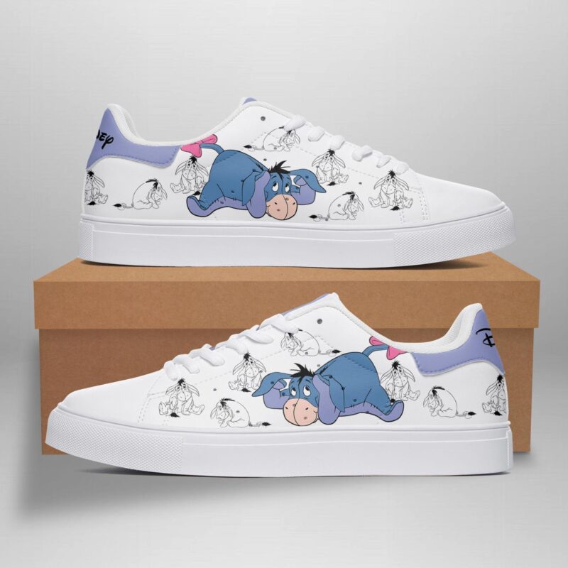 Winnie The Pooh Eeyore Mood Low Top Leather Skate Shoes