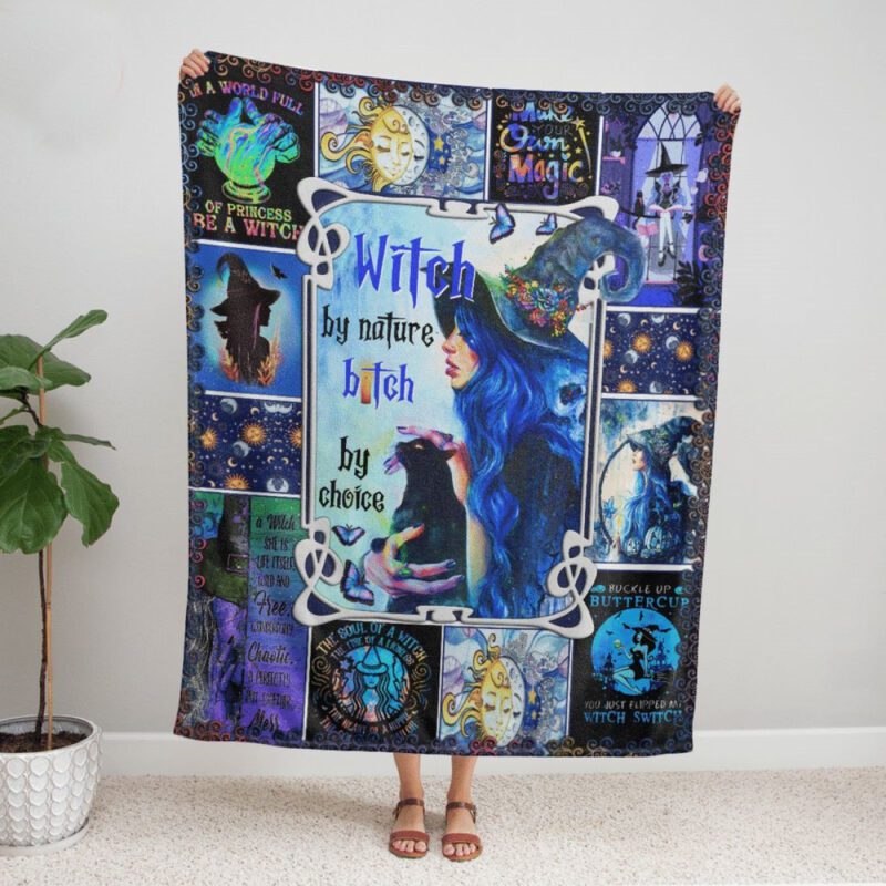 Witch By Nature Bitch By Choice Comfy Sofa Throw Blanket Gift No198