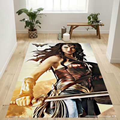 Wonder Woman Shield Rug 168, Gift For Fan Rug Floor Decor