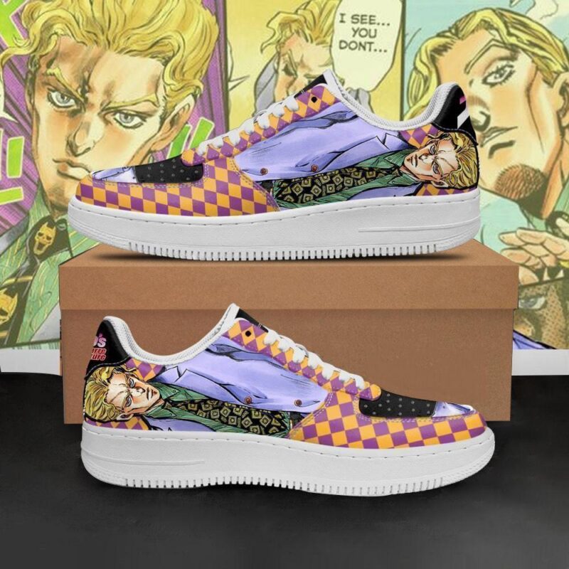 Yoshikage Kira Sneakers JoJo Anime Shoes Fan Gift Idea Air Force 1 Sneakers