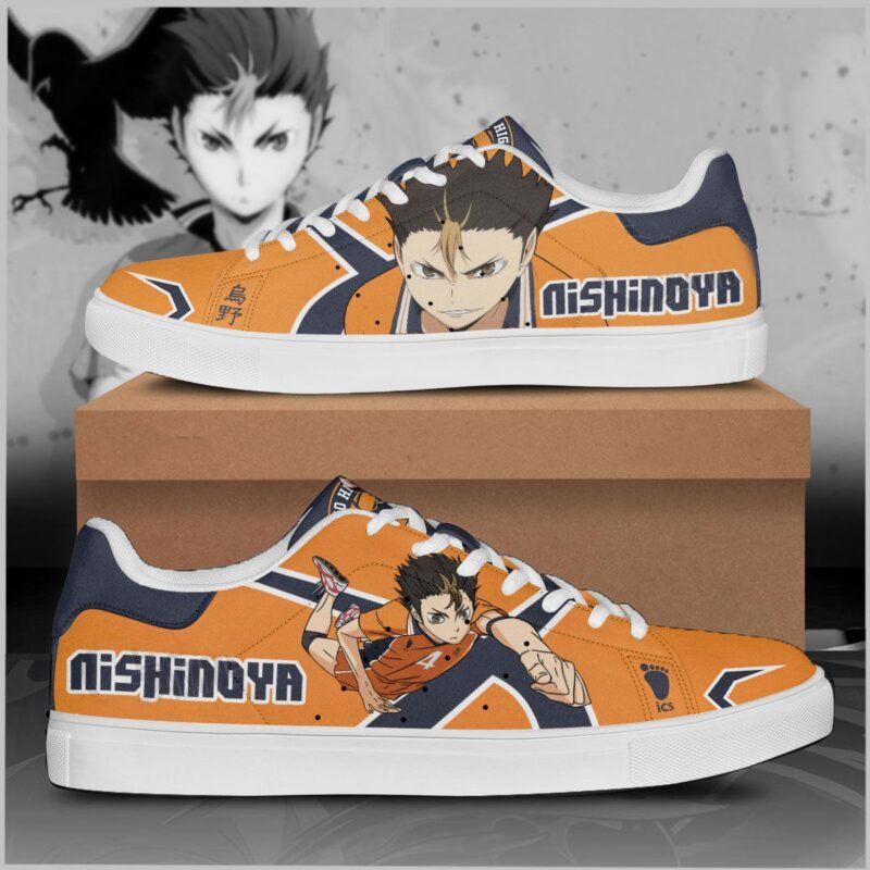 Yu Nishinoya Haikyuu Low Top Leather Skate Shoes