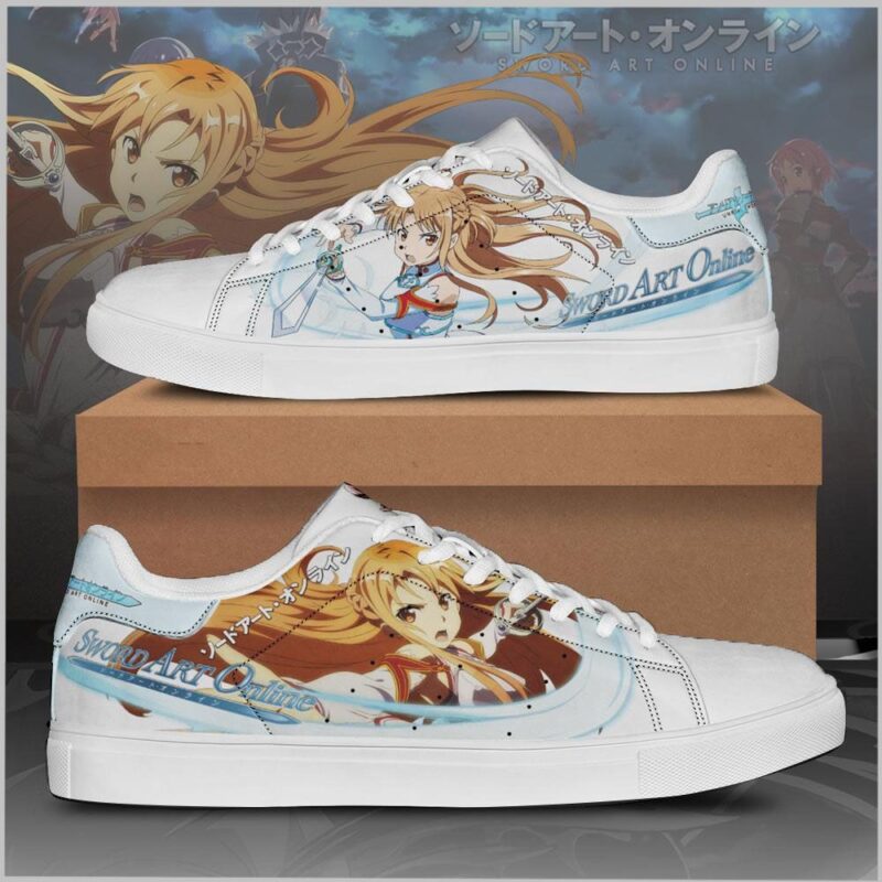 Yuuki Asuna Sword Art Online Low Top Leather Skate Shoes