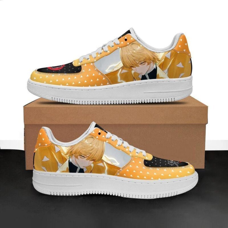 Zenitsu Air Force 1 Sneakers Custom Demon Slayer Anime Shoes Air Force 1 Sneakers