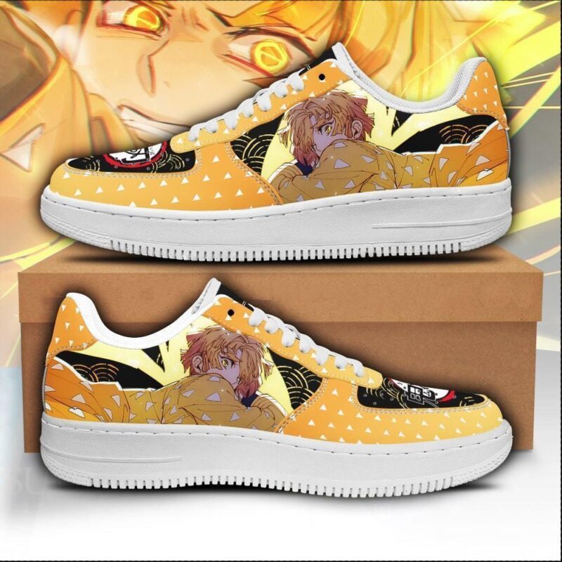 Zenitsu Air Force 1 Sneakers Custom Demon Slayer Anime Shoes Air Force 1 Sneakers