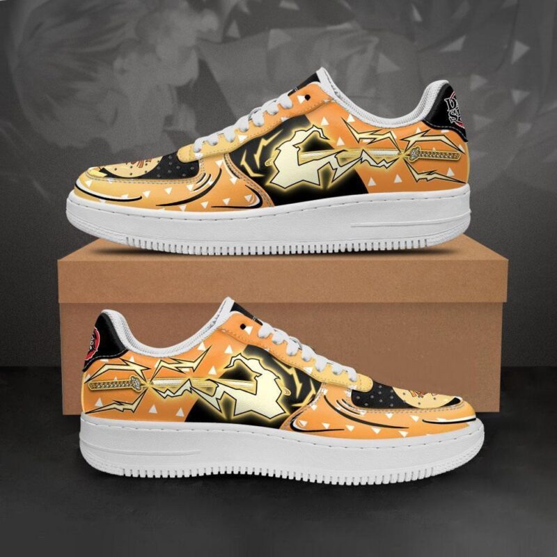 Zenitsu Air Force 1 Sneakers Custom Thunder Skill Demon Slayer Shoes