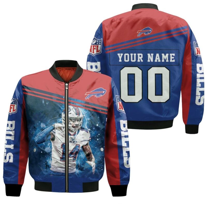 14 Stefon Diggs 14 Buffalo Bills Great Player 2020 Nfl Personalized 1 Bomber Jacket BJ01321