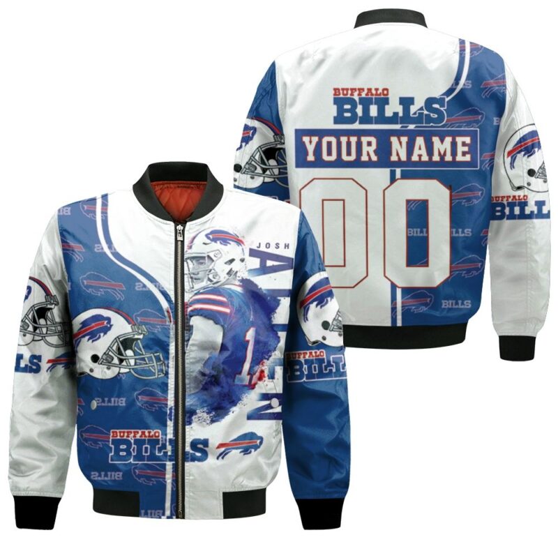 17 Josh Allen 17 Buffalo Bills Great Player 2020 NFL Season White Blue Personalized Bomber Jacket BJ01263