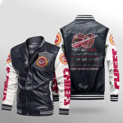 60 Years Of Chiefs Thank You For The Memories The Best Champion Team Signed Gift For Chiefs Fans Leather Bomber Jacket LBJ0202
