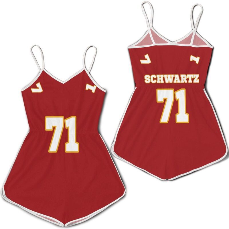 71 Mitchell Schwartz Kannas City Jersey Inspired Style Romper RJ04658