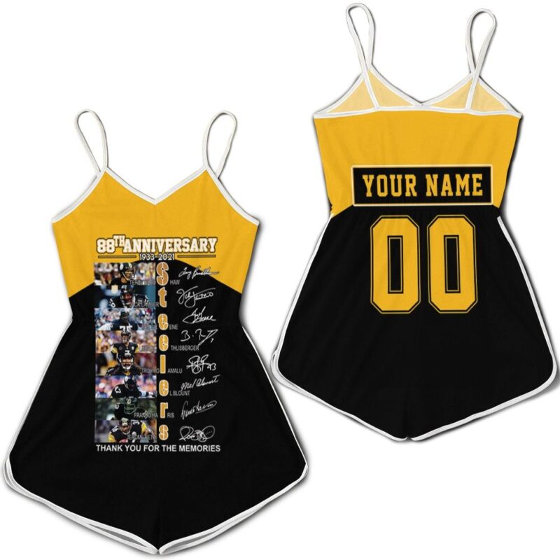 88th Anniversary Pittsburgh Steelers Great Player Thank You For The Memories American Flag Personalized Romper RJ03505