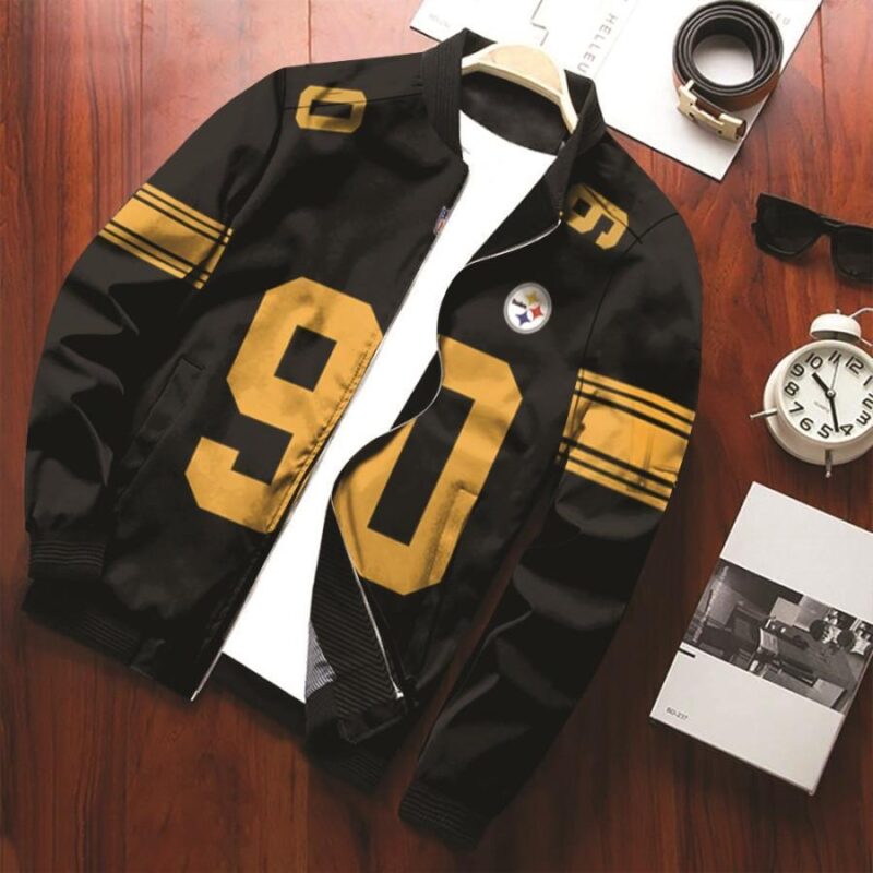 90 Pittsburgh Steelers Color Rush Limited T.J. Watt Jersey Style Gift for Steelers Fans Bomber Jacket BJ00700
