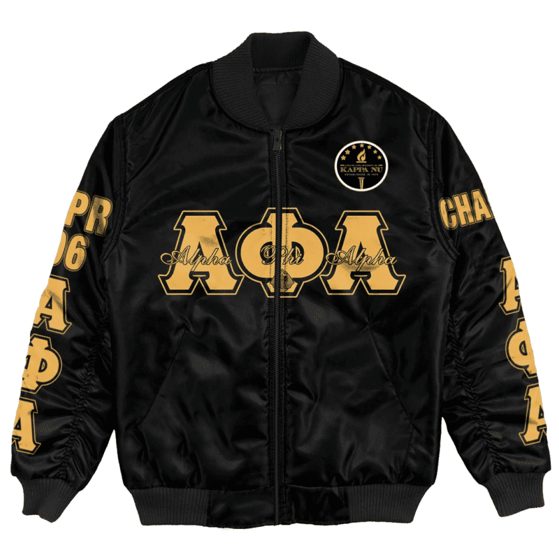 Africa Zone Bomber Jacket - Alpha Phi Alpha - Kappa Nu Bomber Jacket A7 BJ02883