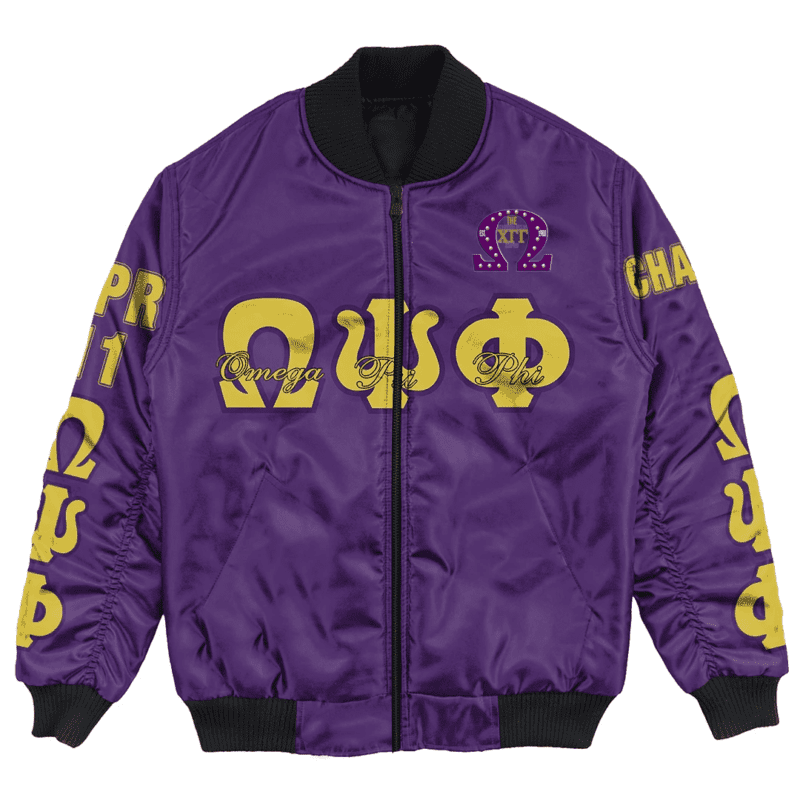 Africa Zone Jacket - Omega Psi Phi - The Chi Gamma Gamma Chapter Bomber Jacket A7 BJ03003