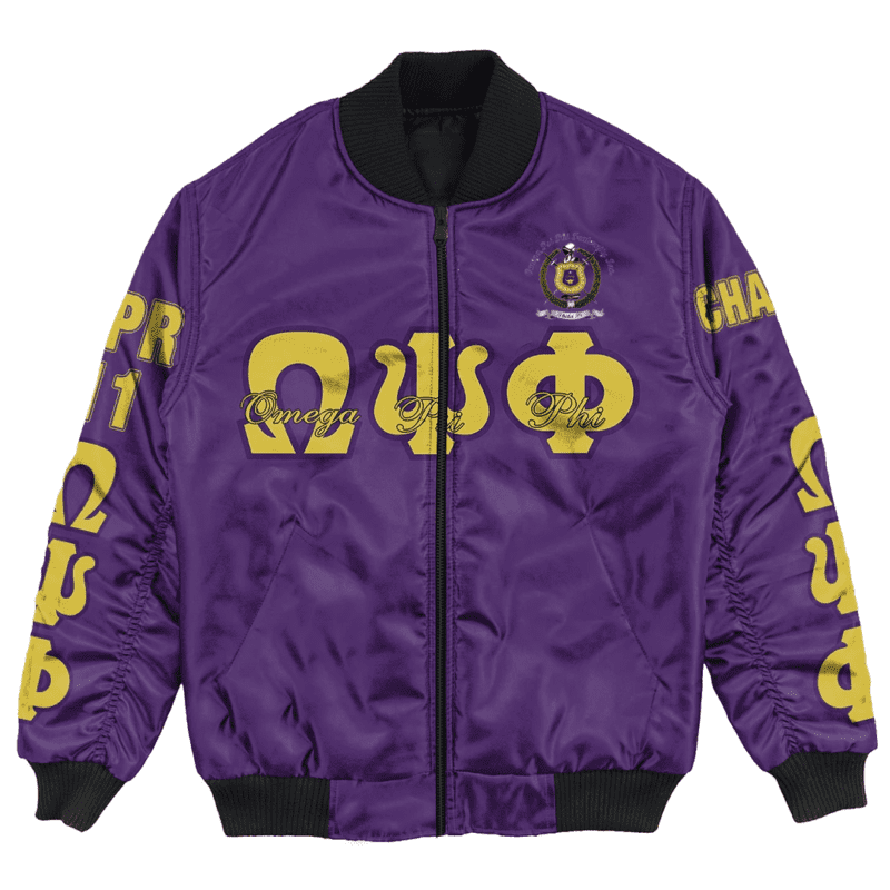 Africa Zone Jacket - Omega Psi Phi - Theta Pi Chapter Bomber Jacket A7 BJ02801