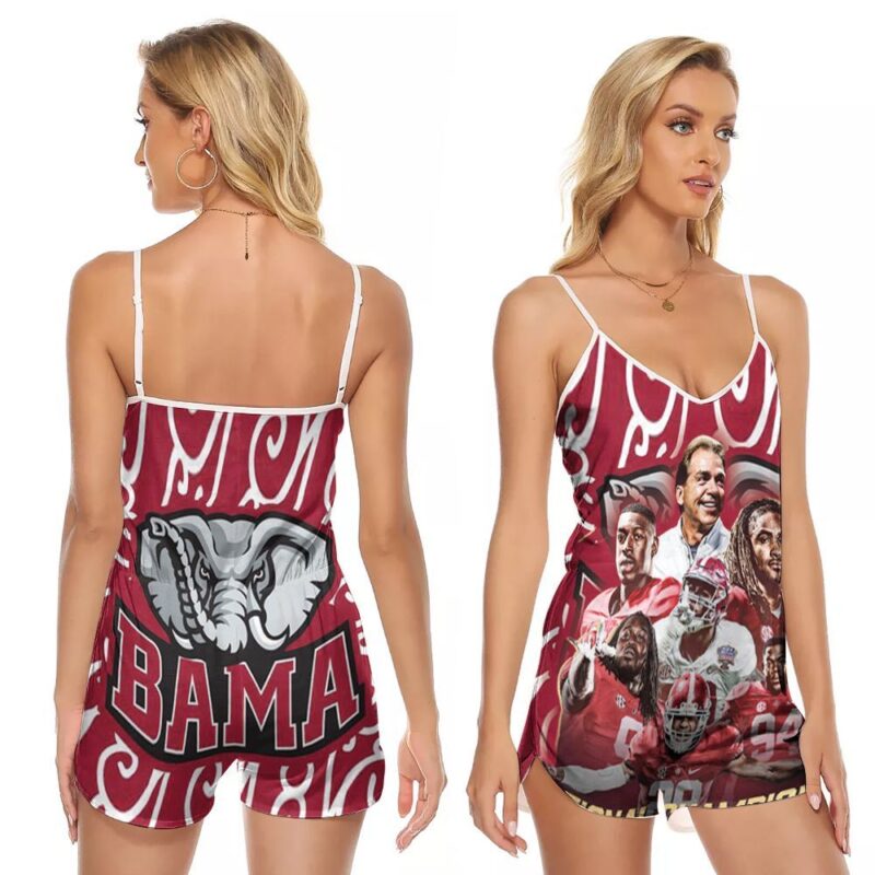 Alabama Crimson Tide National Champions Great football Players Gift For Alabama Fans 1 V-neck Romper Jumpsuit RJ00596