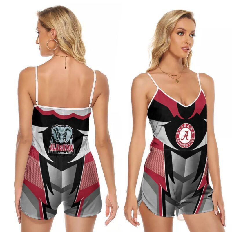 Alabama Crimson Tide Ncaa Logo elephant 6 packs pattern 3d designed for Alabama Crimson Tide fan V-neck Romper Jumpsuit RJ00777