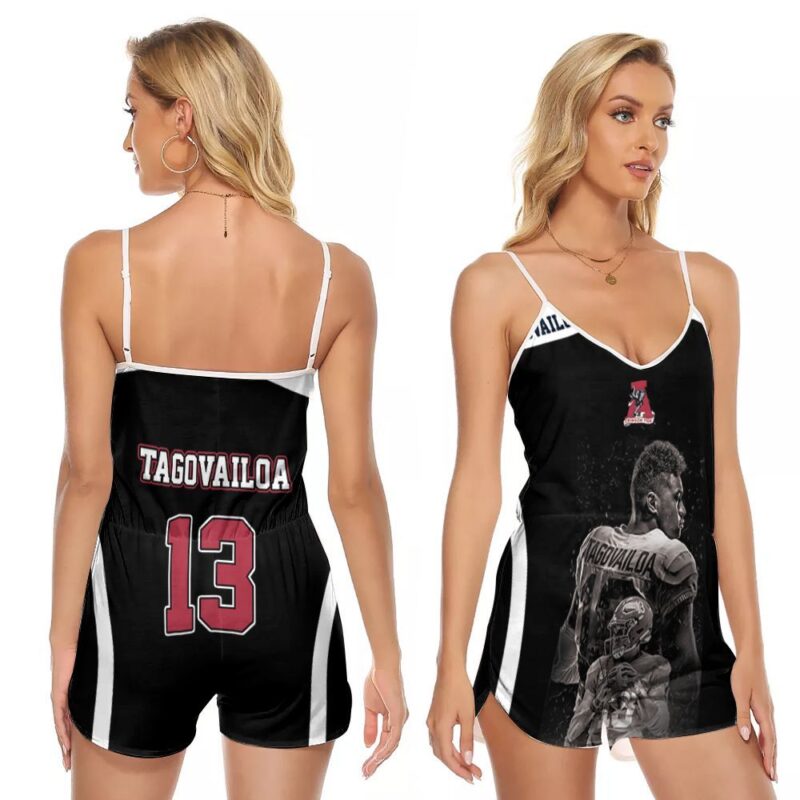 Alabama Crimson Tide Tua Tagovailoa 13 Legend Player NFL American Football Team Gift For Alabama Fans Tagovailoa Lovers V-neck Romper Jumpsuit RJ00728