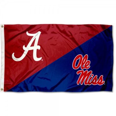 Alabama vs Ole Miss House Divided 3x5ft Wall Flag Banner Flag Outdoor Flag BF302