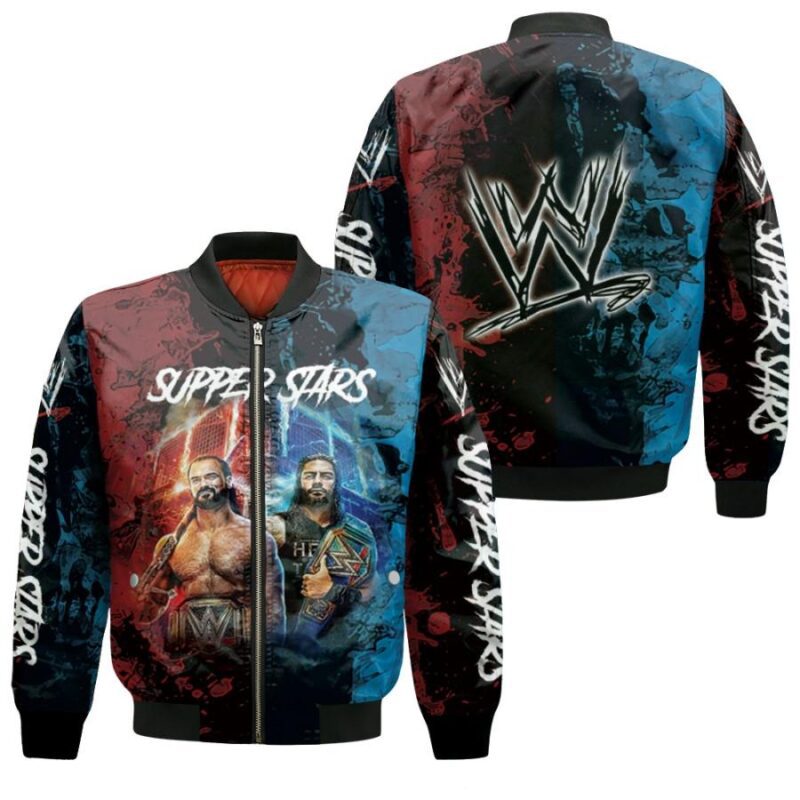 All stars Roman Reigns Super Stars Championship WWE Legends Professional Wrestle Black Gift For WWE Fans Bomber Jacket BJ03928