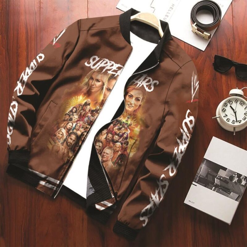 All stars Super Stars WWE Legends Meeting Professional Wrestle Caramel Bomber Jacket Gift For WWE Fans BJ03416