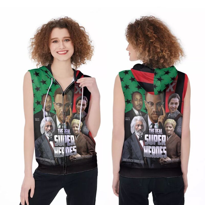 American African The Real Super Heroes Superhero Gift For Superhero Heroes Lovers Zip Sleeveless Hoodie ZSH1238