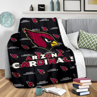 American Football Team Fleece Blanket Arizona Cardinals Red And White Text Fleece Blanket 2