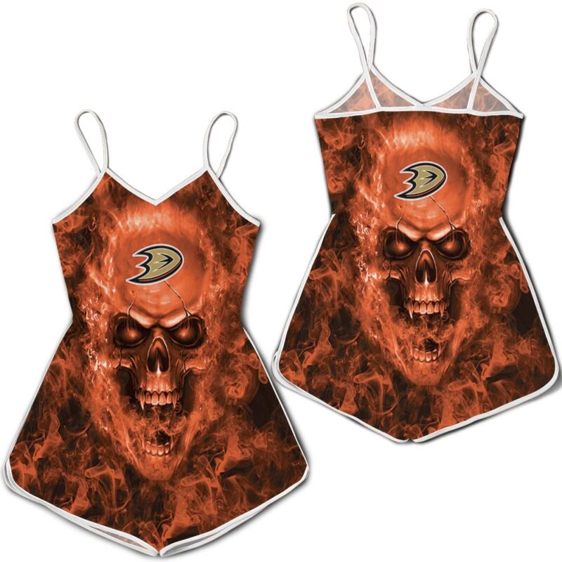 Anaheim Ducks NHL Fans Skull Romper RJ03672