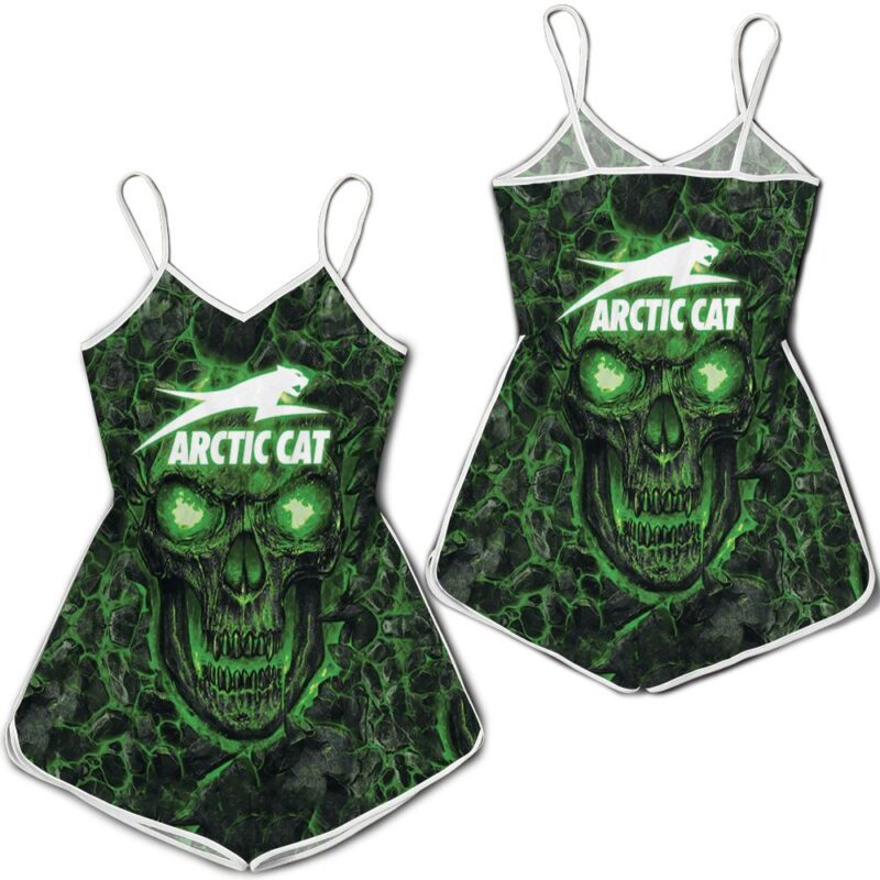 Arctic cat green flame skull 3d jersey Romper RJ04574
