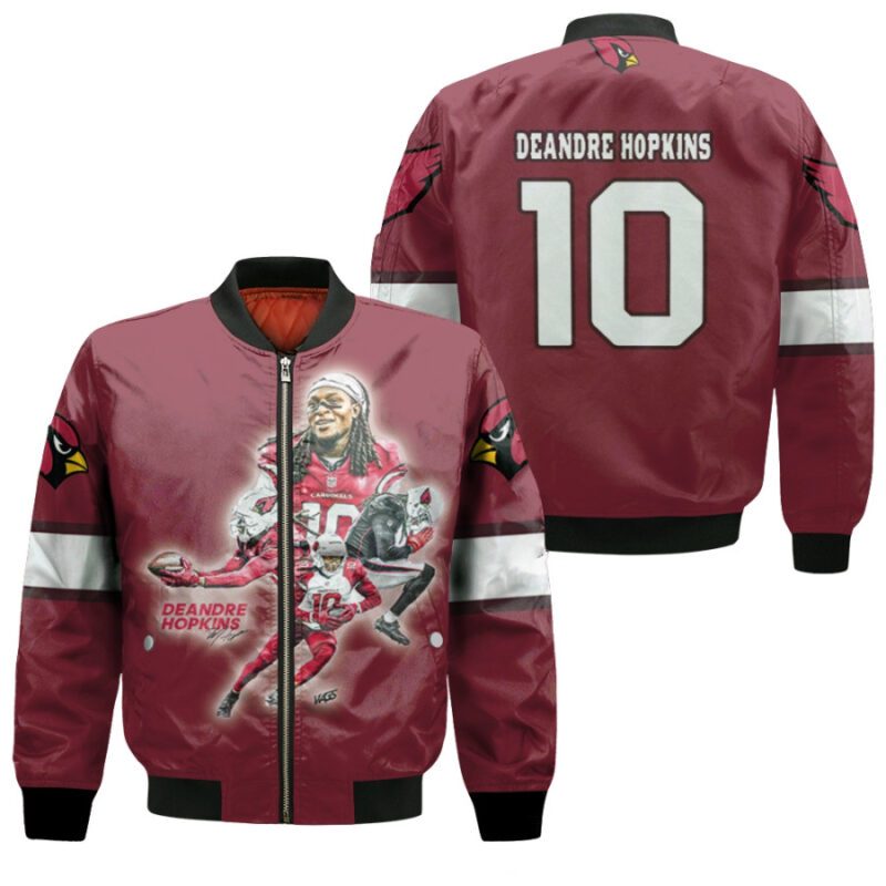 Arizona Cardinals DeAndre Hopkins 10 NFL Legendary Captain Red Gift For Cardinals Fans Bomber Jacket BJ00411