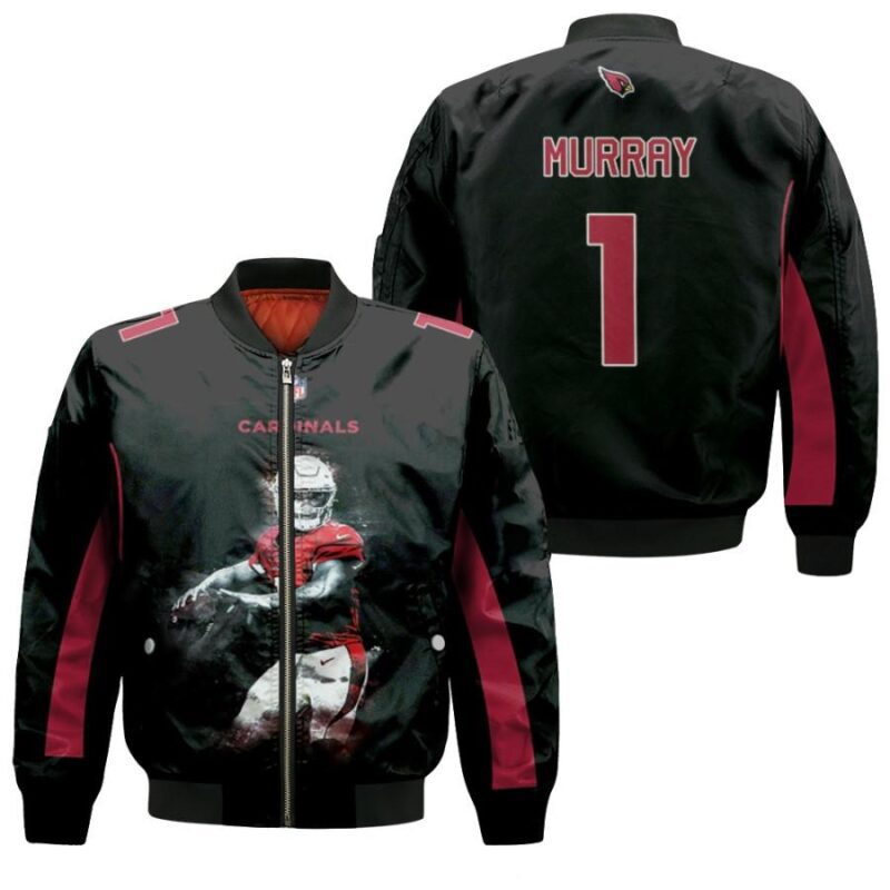 Arizona Cardinals Kyler Murray 1 NFL Black Color Rush Legend Gift For Cardinals Fans Bomber Jacket BJ00012