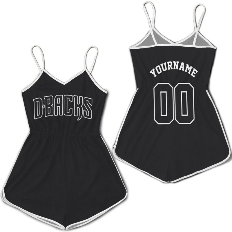 Arizona Diamondbacks Majestic 2019 Personalized Black Jersey Inspired Romper RJ01960