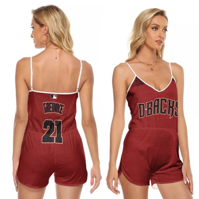 Arizona Diamondbacks Zack Greinke 21 Legend Majestic Sedona Red Black 2019 Gift For Arizona Fans V-neck Romper Jumpsuit RJ01000