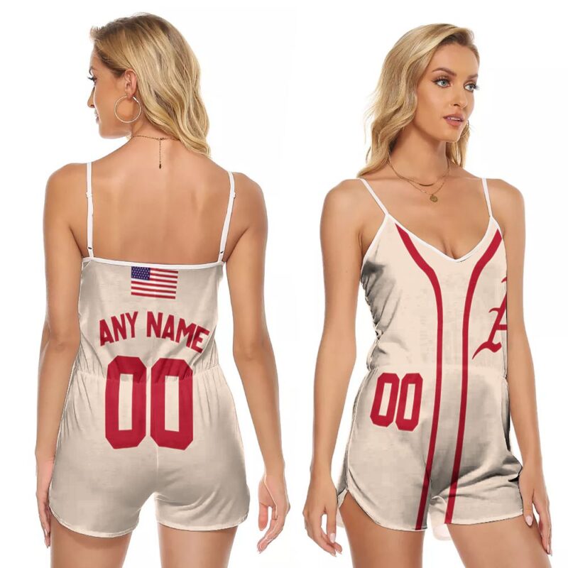 Arkansas Razorbacks Andrew Benintendi #16 MLB Baseball Team Benintendi College Gift For Arkansas Fans 2 V-neck Romper Jumpsuit RJ05344