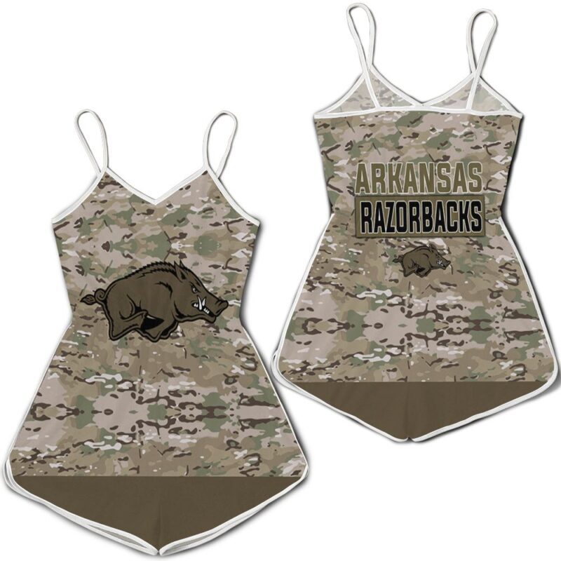 Arkansas Razorbacks Camo Pattern 3d jersey Romper RJ04575