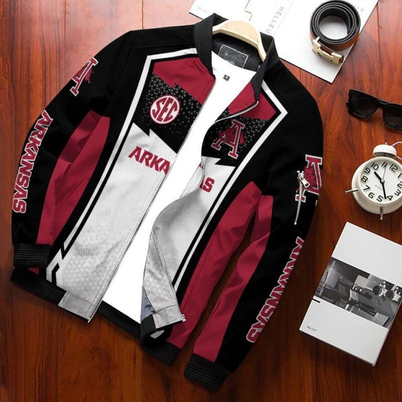 Arkansas Razorbacks Personalized Bomber Jacket 476 Sport Hot Trending Hot Choice Design Beautiful BJ02251