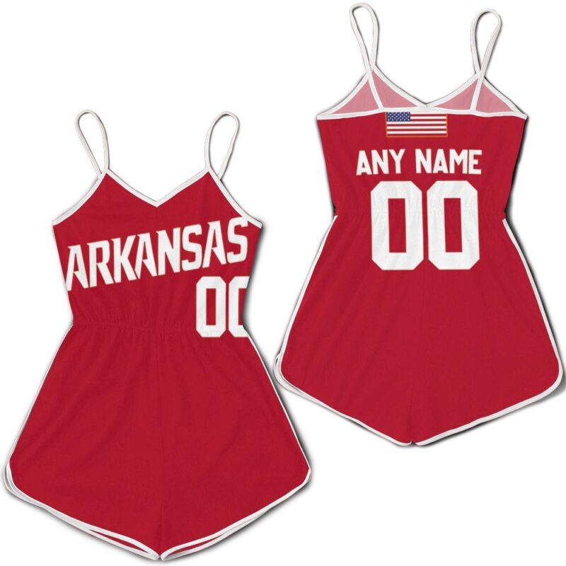 Arkansas Razorbacks Razorbacks College Red Baseball Cutstom Gift For Arkansas Fans Romper Jumpsuit RJ05483