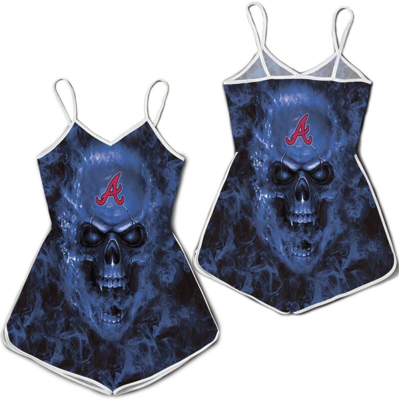 Atlanta Braves MLB Fans Skull Romper RJ05580