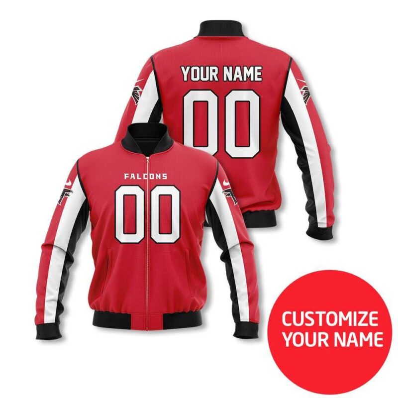 Atlanta Falcons #00 Personalized Red Style Gift With Custom Number Name For Falcons Fans Bomber Jacket BJ03985