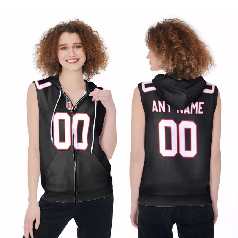 Atlanta Falcons NFL American Football Team Logo Vintage Black 3D Designed Allover Custom Gift For Atlanta Fans Zip Sleeveless Hoodie ZSH0476