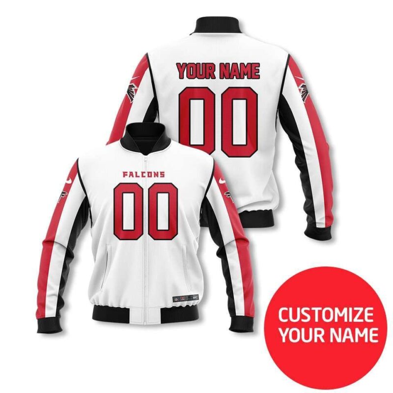 Atlanta Falcons Nfl Super Bowl Champions White Personalized Number Name Jersey Style Gift For Football And Falcons Fans Bomber Jacket BJ03753