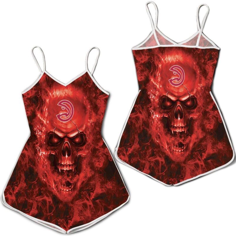Atlanta Hawks Nba Fans Skull Romper RJ05565