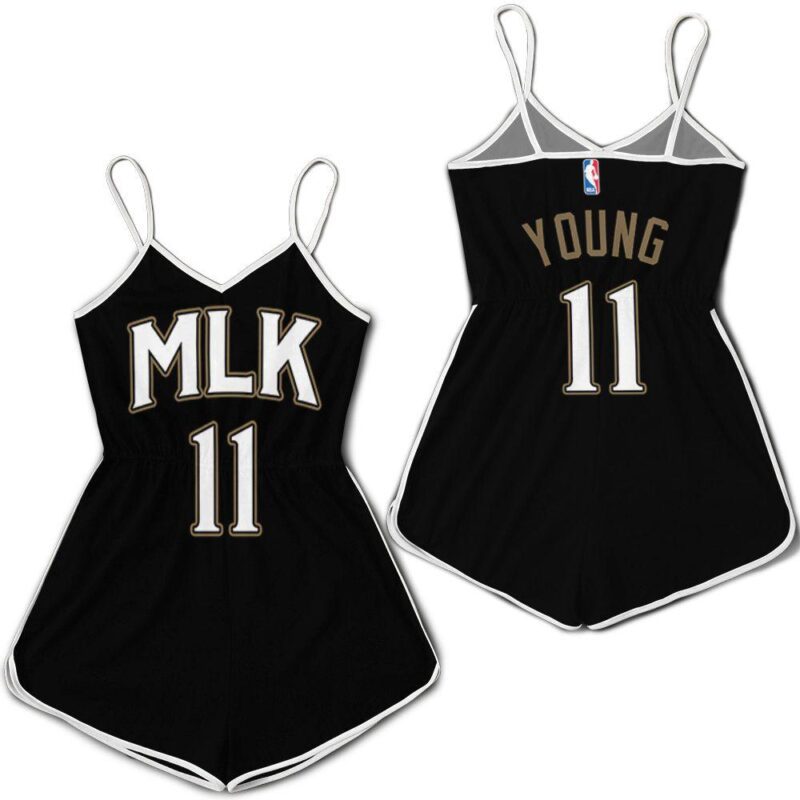 Atlanta Hawks Trae Young #11 Great Player NBA Basketball Team MLK 2020 Black Gift For Atlanta Fans Romper Jumpsuit RJ05501