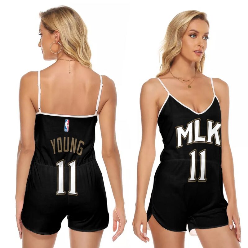 Atlanta Hawks Trae Young #11 Great Player NBA Basketball Team MLK 2020 Black Gift For Atlanta Fans V-neck Romper Jumpsuit RJ05245