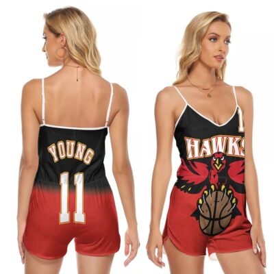 Atlanta Hawks Trae Young 11 NBA Basketball Team Logo New Arrival Gift For Hawks Fans V-neck Romper Jumpsuit RJ00946