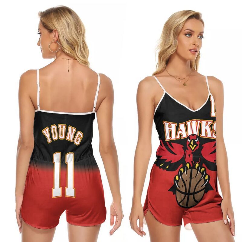 Atlanta Hawks Trae Young 11 NBA Basketball Team Logo New Arrival Gift For Hawks Fans V-neck Romper Jumpsuit RJ00946