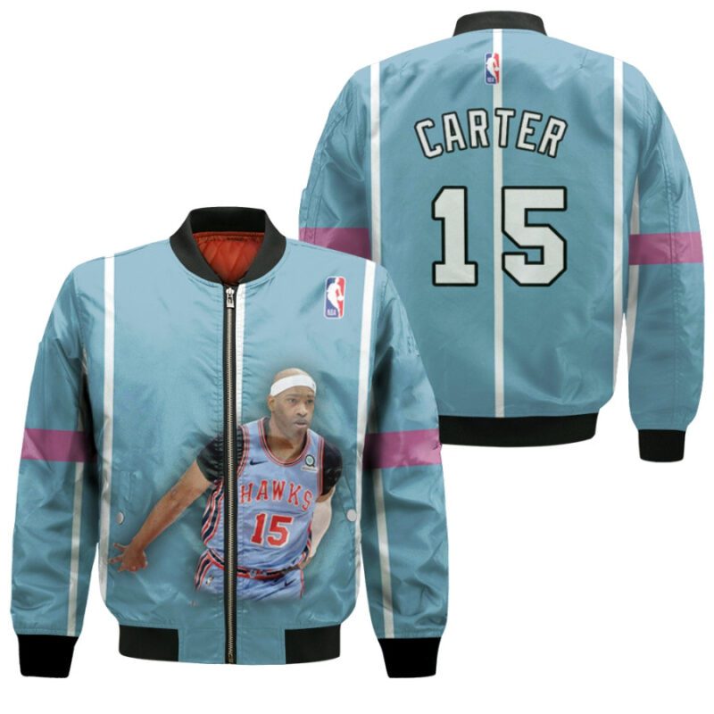 Atlanta Hawks Vince Carter 15 NBA Legendary Leader Basketball team Gift For Hawks Fans Bomber Jacket BJ00469